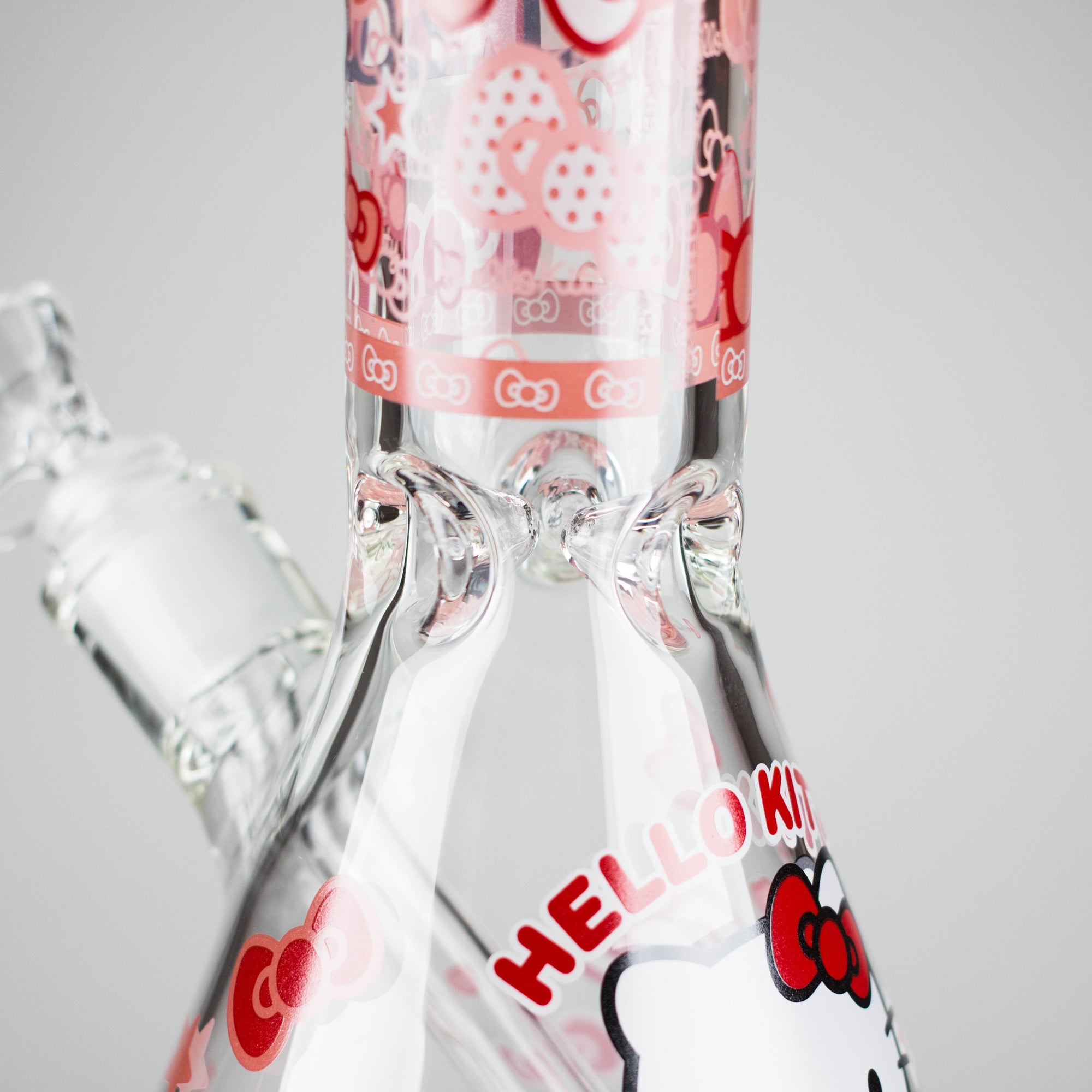 14" 7mm Glass Beaker Bong with Kitty Design and Ice Catcher