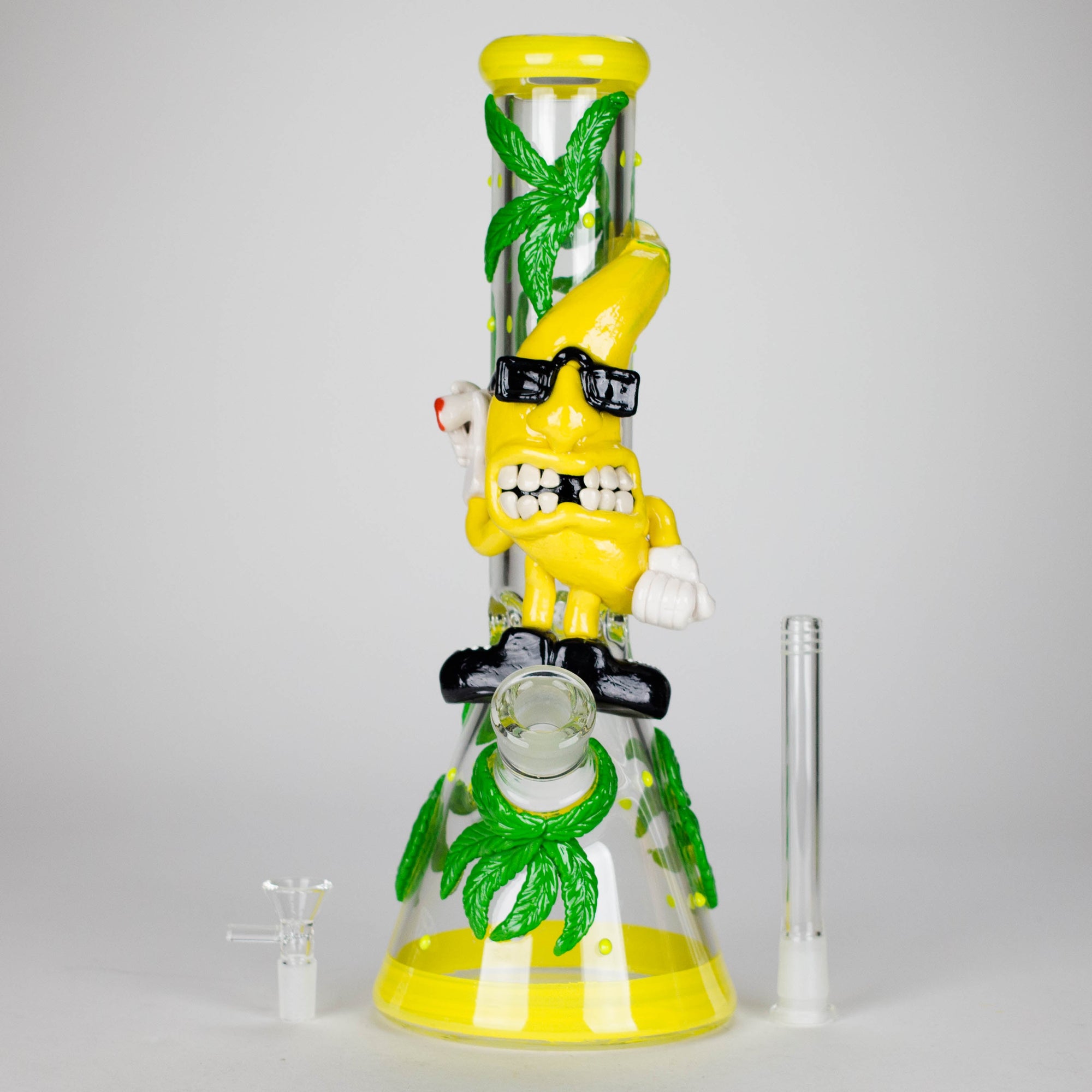13" Bananabudz Glow in the dark Glass Bong